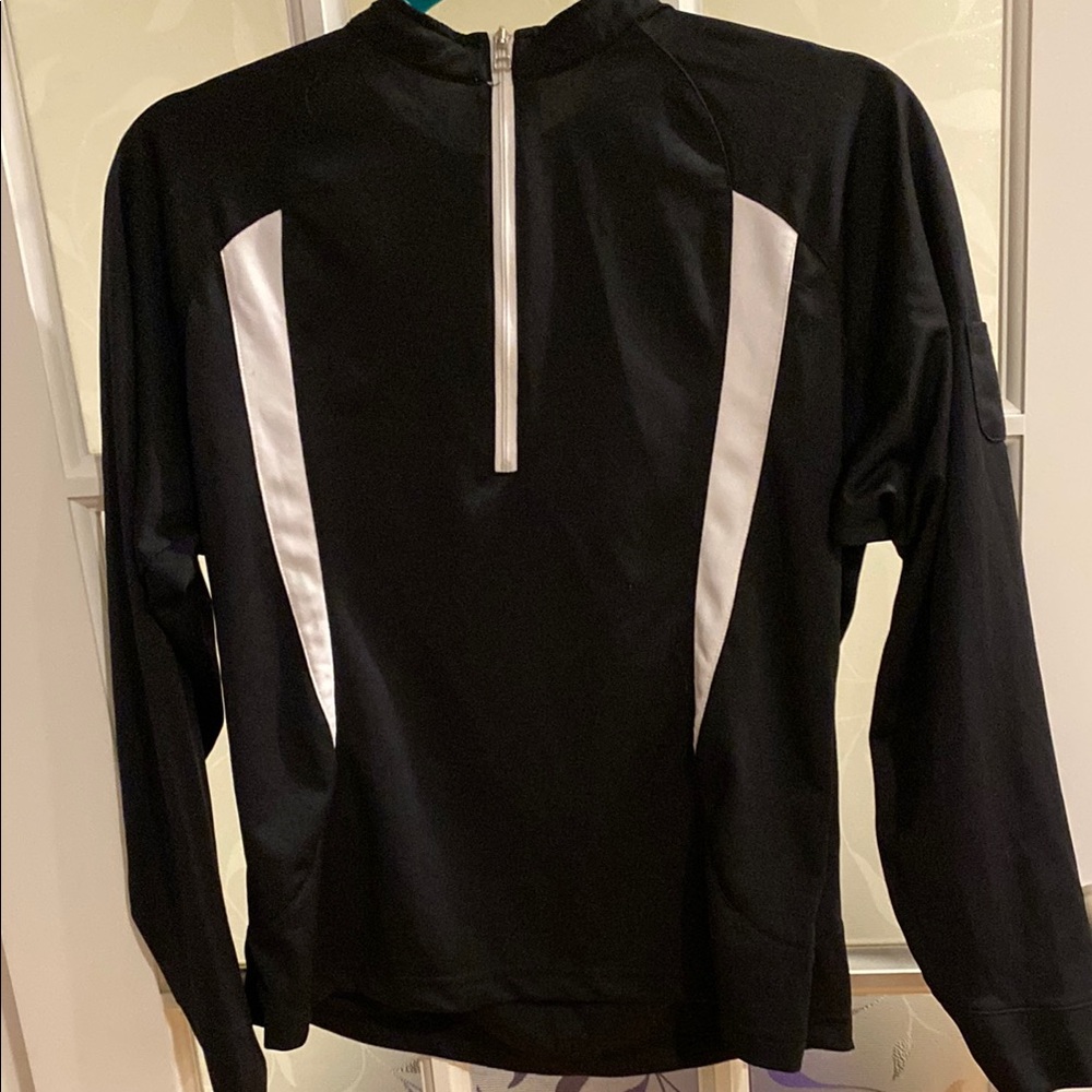 Champion Black and White Quarter Zip; Women's Large